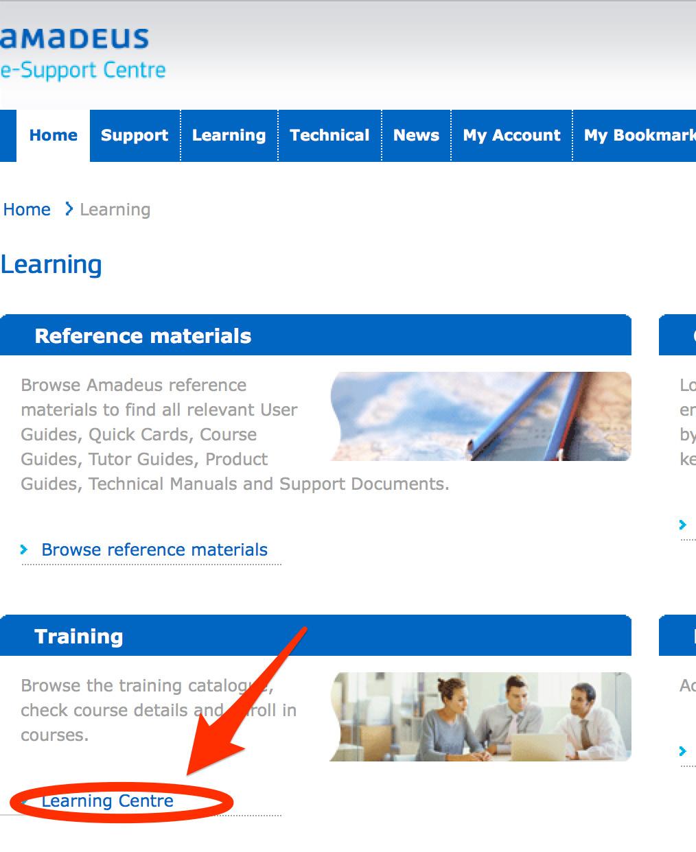 Training All training courses whether classroom or webinar as well as documents and other learning materials can be found online on Amadeus e-support Centre with additional materials on Amadeus