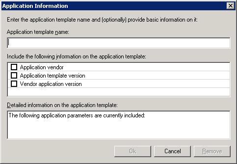 Creating Application Templates 26 Select the Required Templates folder, and indicate the names of the application templates which will have dependencies with the template you are creating and which