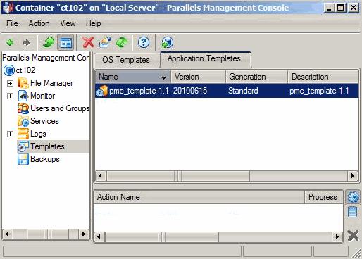 Managing Templates 61 Removing Application Templates and Template Updates From Container Parallels Management Console allows you to remove an application template or any of its updates from a