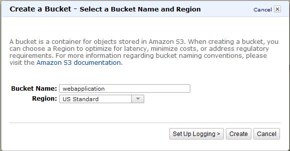 To create a bucket Getting Started with AWS Web Application Hosting for Step 3: Create an Amazon S3 Bucket 1. Open the Amazon S3 console at https://console.aws.amazon.com/s3/. 2.