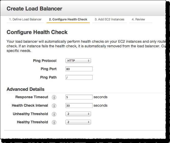 Step 5: Create an Elastic Load Balancer Note If you specify a port value, your Amazon EC2 instances must accept incoming traffic on the port that you specified for the health check.