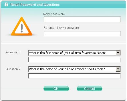 Please remember the answers which will be requested when you forget your password. Submit your answer and login to the PC client. 2.