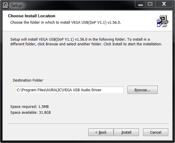 Choose the installation folder location by clicking