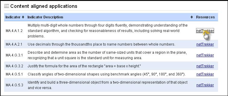 Figure 136: Click on standard code to access instructional resources 7.