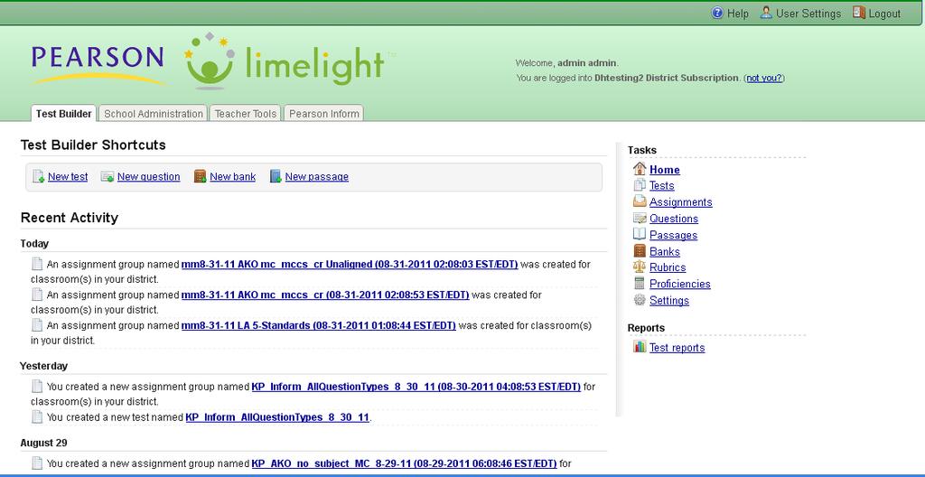 9 INTRODUCTION TO LIMELIGHT Limelight is an intuitive online system that has been designed to support local district- and classroom-level assessment and reporting requirements.