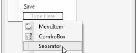 item and click on its drop-down arrow Select Separator or type a