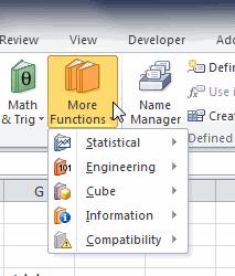 The More Functions button includes many common statistical functions such as standard deviation, median, plus others.