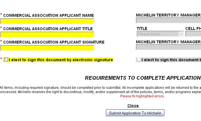 Your Name Your Title Your Name again Submit the application If you get an error message, please fix the yellowed sections.