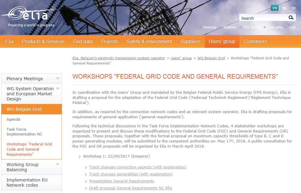 Users Group WG Belgian Grid Workshops Federal