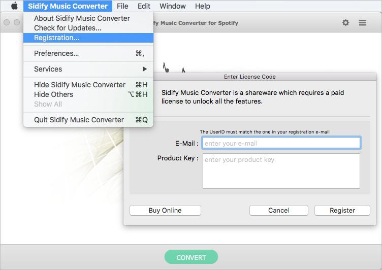 Purchase Mac Version of Sidify Music Converter Register Mac Version of Sidify Music Converter PURCHASE & REGISTRATION Purchase Mac Version of Sidify Music Converter Quick Link: To buy a license key