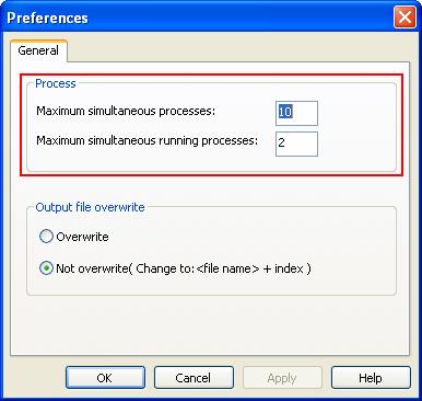 Q: How to set the simultaneous conversion process? A: On the Tools menu, click the Preferences to open the Preferences tab.