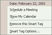 To perform an action on a smart tag: CLICK: Smart Tag Actions button ( ) CHOOSE: an option from the menu You will now see what actions you can perform on the four smart tags displaying in your sample