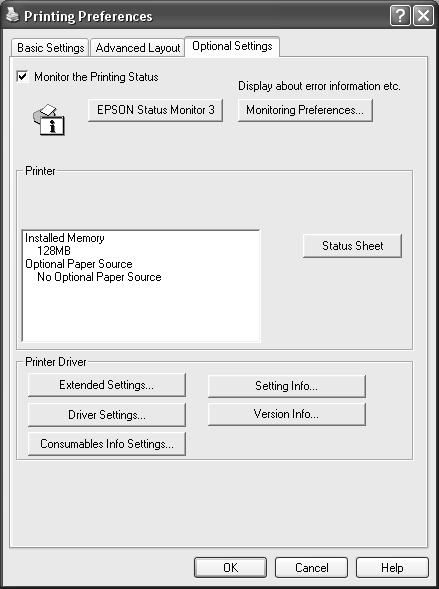 Using Epson Status Monitor 3 Epson Status Monitor 3 lets you monitor printing and displays information about your paper and toner status.