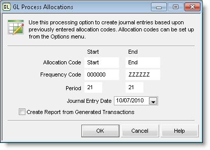 Generating Current Transactions from Allocation Codes Allocation processing is useful for recurring transactions that split the opposing transactions among different accounts.