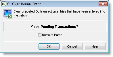 Figure 41: GL Journal Entry window 2 Select the Find button and highlight the transaction you want to delete. 3 Click Edit. The Edit button changes to read Del.