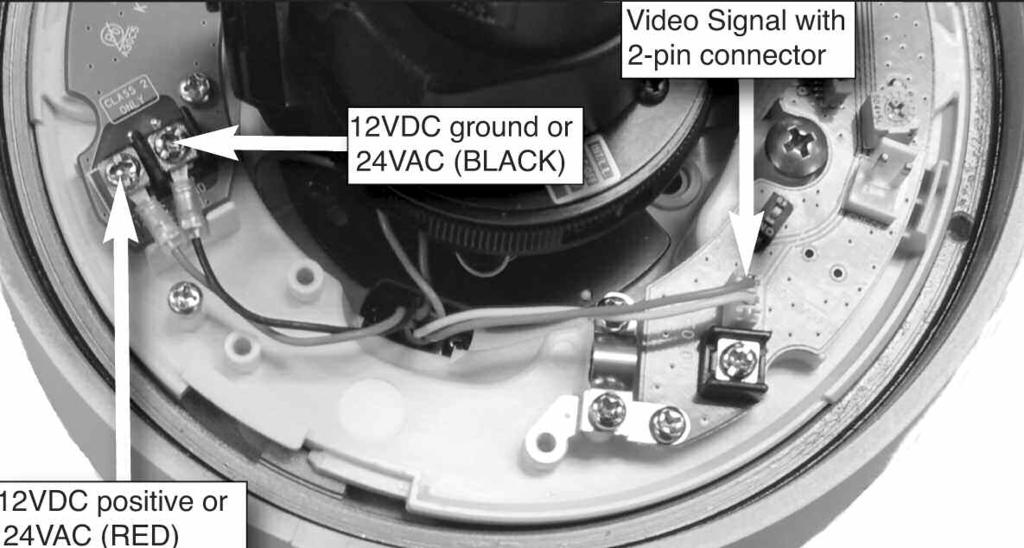 2) Install ZC-D5000 Series Dome Camera a) Remove the two camera mounting screws (see FIGURE 4).
