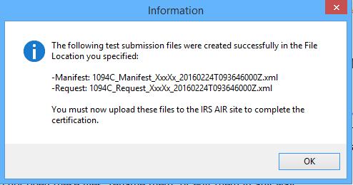 3. Click Browse and choose the location where the two test files will be saved after they are created. 4. Enter your TCC. 5. Be sure the correct Reporting Year is displayed. 6.