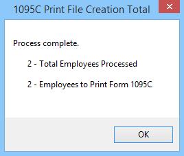 Note: This is the sort sequence in which the 1095Cs will print and allows for easier distribution. 8.