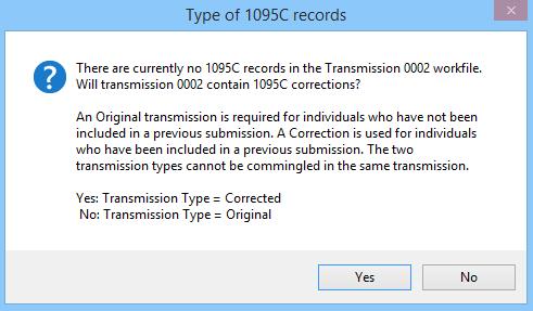 1095C Corrections and Rejections 1. Navigate to Step 5a Enter Receipt ID and Finalize this Transmission. 2.
