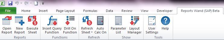 5 The Reports Wand Toolbar A Brief Overview The Reports Wand Toolbar provides access to all the Reports Wand functionality. 5.