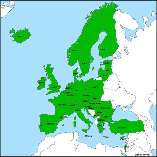 eduroam in Europe For real time map see