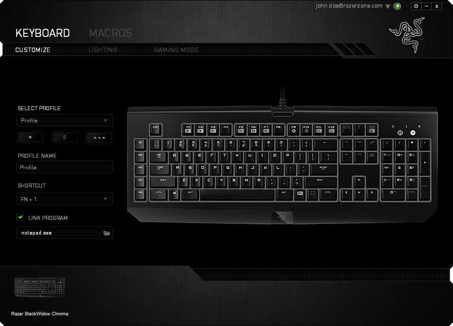 Customize Tab The Customize Tab is where you can modify the basic functionalities of your device such as key