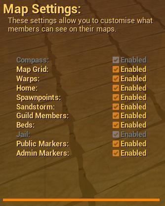 Map Settings The Map Settings allow you to configure the Map Markers that are generated and displayed to servers on a global basis. Any settings configured here override the clients Map Settings.