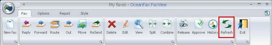 Users are also allowed to click Refresh in Fax Tab to refresh