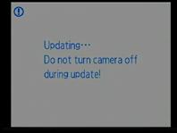 The message shown at right will be displayed while the update is in progress. The message shown at right will be displayed when the update is complete.