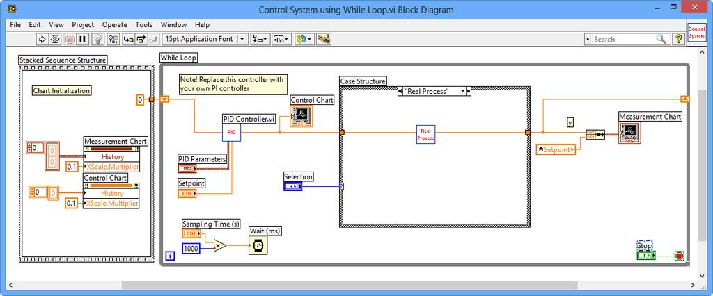 LabVIEW Example LabVIEW has the same things as other programming languages, but in a graphical way!