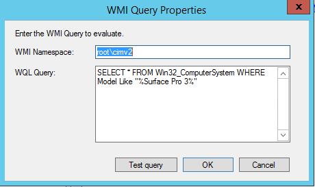 NOTE: The Test Query dialog box will show a returned result count of 0 if the Configuration Manager console is not running on a