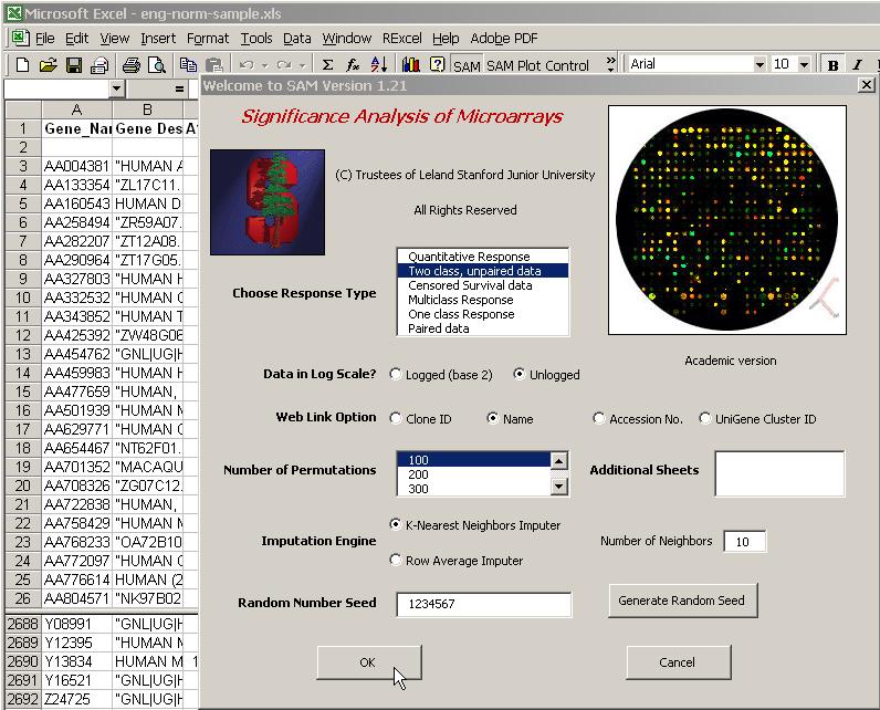T ip Right- clicking on different areas of the chart allows you to customize the look of your chart. AM (ignificance Analysis of Microarrays) A vailable at: http://www-stat.stanford.