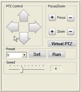 9 9. PTZ Camera Control Click PTZ Camera Control icon to open PTZ control panel.