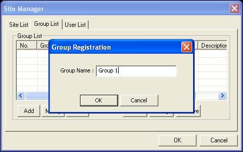1 In Site Manager, click [Group List]. 5.3.