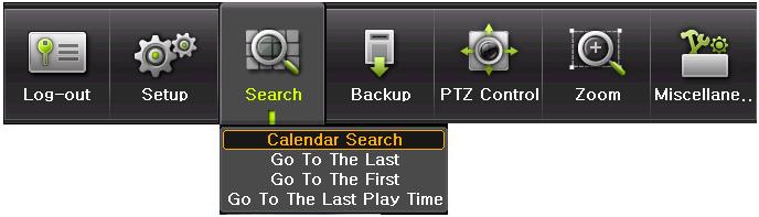 PTZ Control Control PTZ Zoom Control Zoom Miscellaneous DVR Info. / Log Viewer / Misc. Control / Display Setting / System Shutdown 2.4.