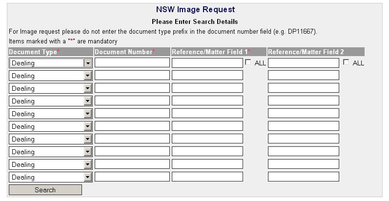NSW Image Request Dealing & Plan You can search for one or multiple Images in