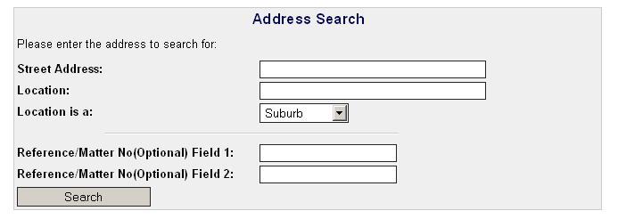 VIC Address Search To search an Address,