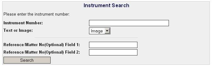 VIC Instrument Search Enter the instrument number and click on the Search button.