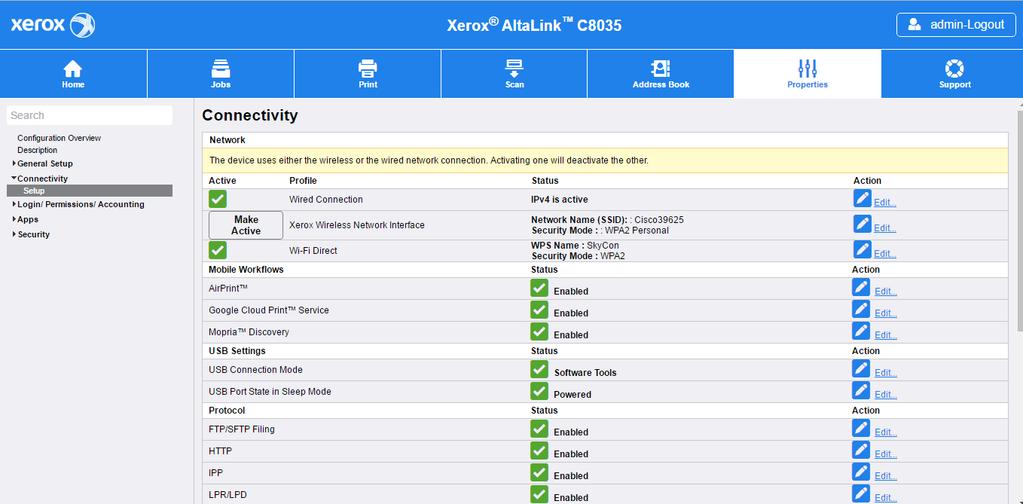 How is AirPrint enabled and configured on a Xerox AltaLink device? AirPrint is enabled on AltaLink devices by default.