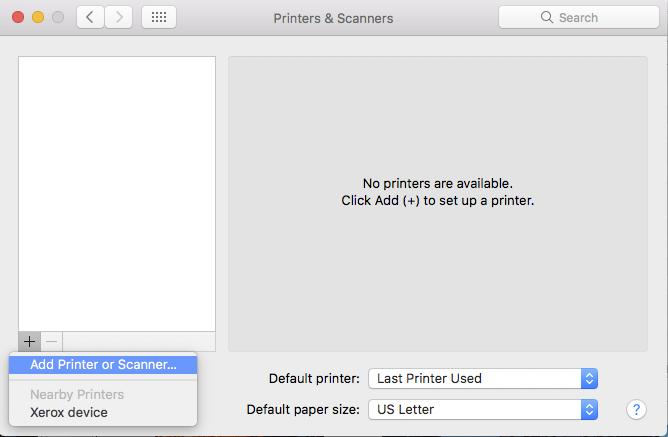 WOR KFLOW Scan via AirPrint from a macos Client 1.