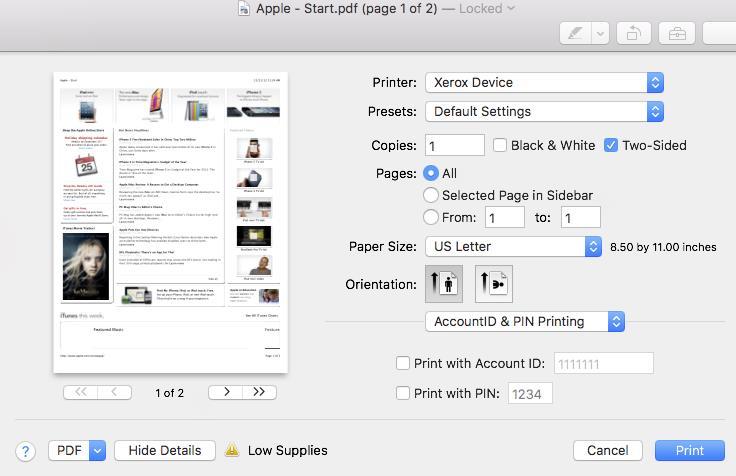 6. Submit a Print Job to the AltaLink device. 7. Select Print from the File menu. 8.