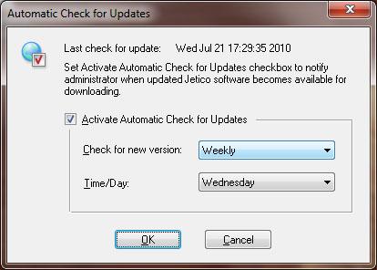 Every client computer where the software is running regularly sends request for possible update to the Jetico Central Manager Database server.