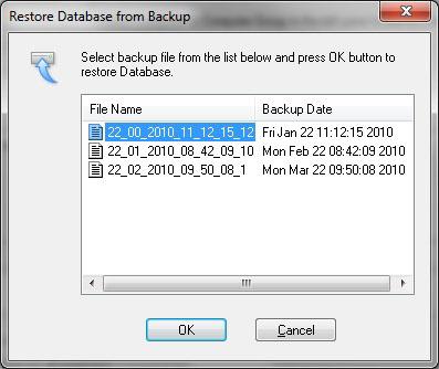 To automate the backup process check the Activate Automatic Backup checkbox and choose period (Daily, Weekly, Monthly) and time or day for running the process.