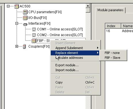 appears: Go to Replace element and select FBP-None.