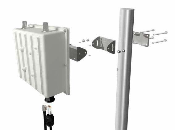 Hardware 1 Mounting Outdoor AP Outdoor Access Point device can be mounted on the pole or tower as shown in following: 1.