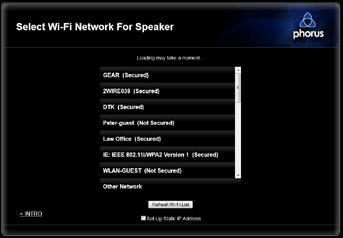 Wi-Fi - Static IP Configuration A PS1 Speaker may be assigned a static IP address, but it requires a Wi-Fi enabled computer.