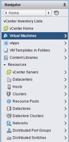 Object Navigator (2/2): Lists vsphere 6 Clicking on vcenter Inventory Lists gets you the