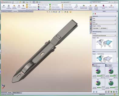 Using SolidWorks Sustainability software, you can
