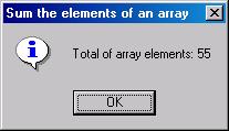 1 // SumArray.cs 2 // Computing the sum of the elements in an array. 3 4 using System; 5 using System.Windows.