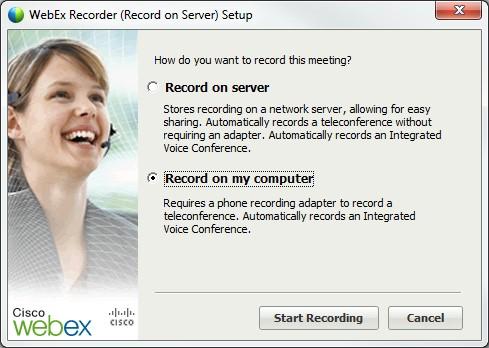 Click on Record on this Computer (do not record on Server) 2.